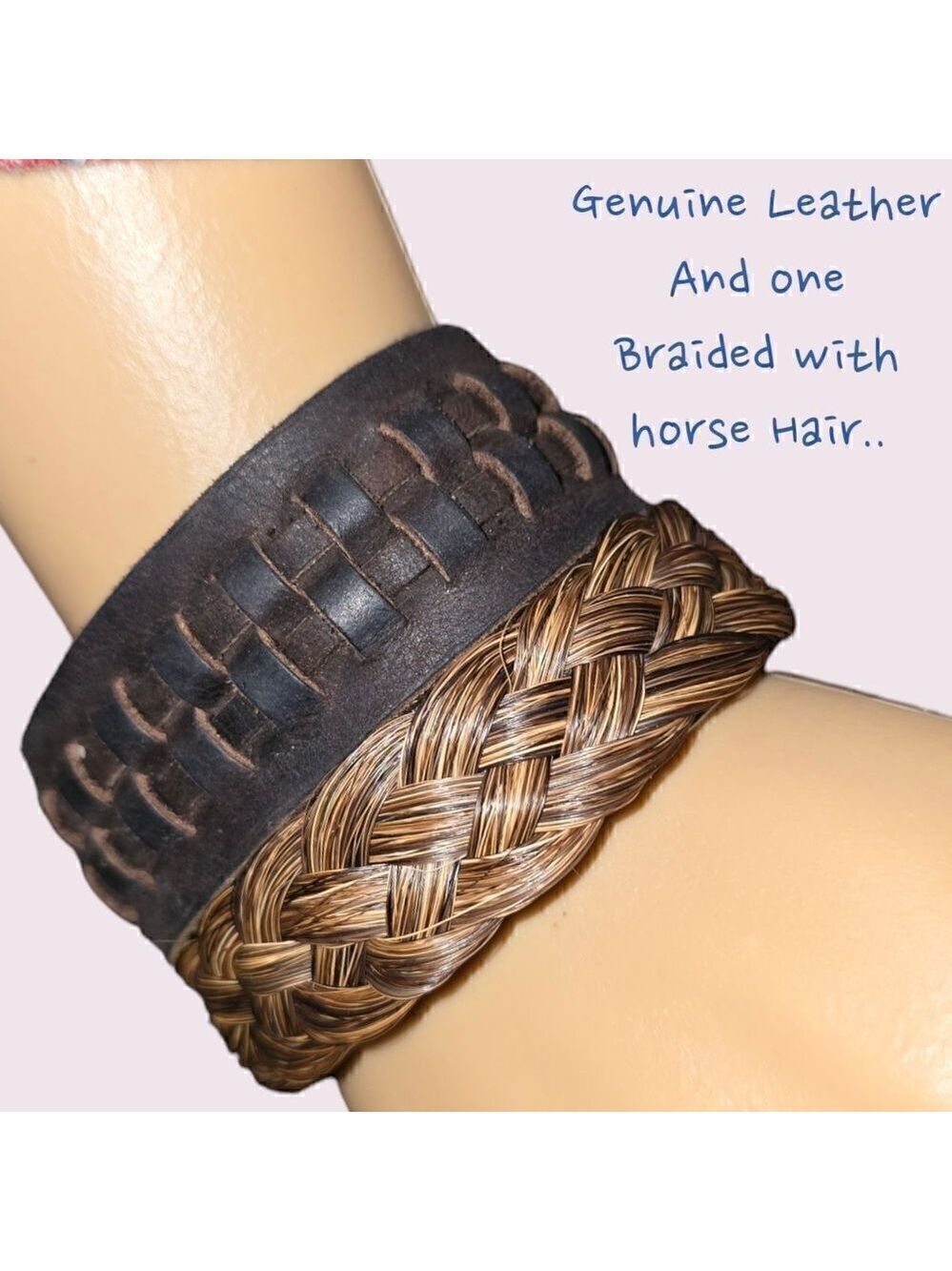 Genuine Leather Bracelets Two Braided #B2